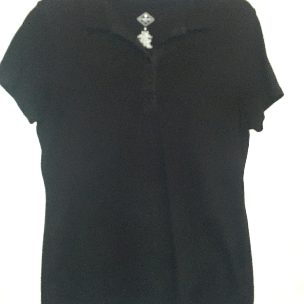 Black St. John's Bay Short Sleeve Blouse